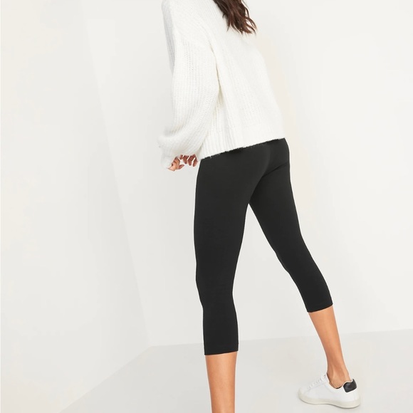 2 pairs NWT OLD NAVY High Waisted Cropped Leggings For Women L - Picture 3 of 3